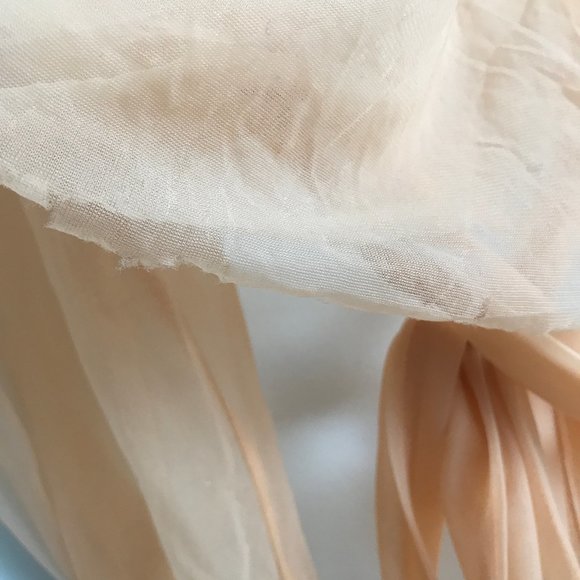 Zara Nude Sheer Long Sleeve Belted Blouse - Picture 2 of 13